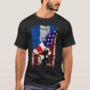 Camiseta Bandera hondureña semiamericana ondea la bandera d