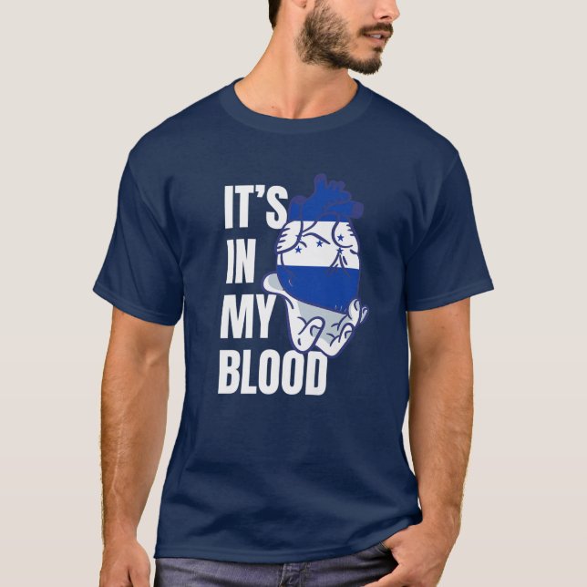 Camiseta Bandera hondureña venas de sangre en Honduras (Anverso)