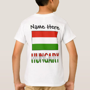 Camiseta Bandera húngara de Hungría personalizada en negro