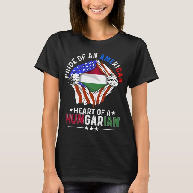 Camiseta Bandera húngara extranjera norteamericana (Anverso)