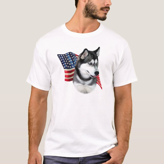 Camiseta Bandera Husky Siberiana (Anverso)