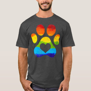 Camiseta Bandera impresa de la pata de perro arcoiris Mes d