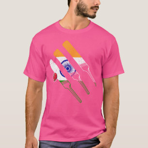 Camiseta Bandera India De Cricket Para Un Jugador De Cricke