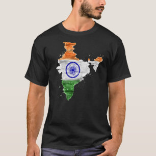 Camiseta Bandera india de la INDIA me encanta India Map Wat