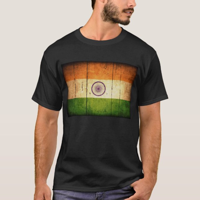 Camiseta Bandera india de madera (Anverso)