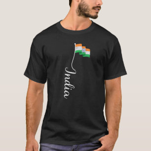 Camiseta Bandera India Firma Poste de la bandera de la Indi