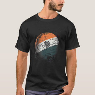 Camiseta Bandera India Luna Patriótica Orgullo Nacional de 