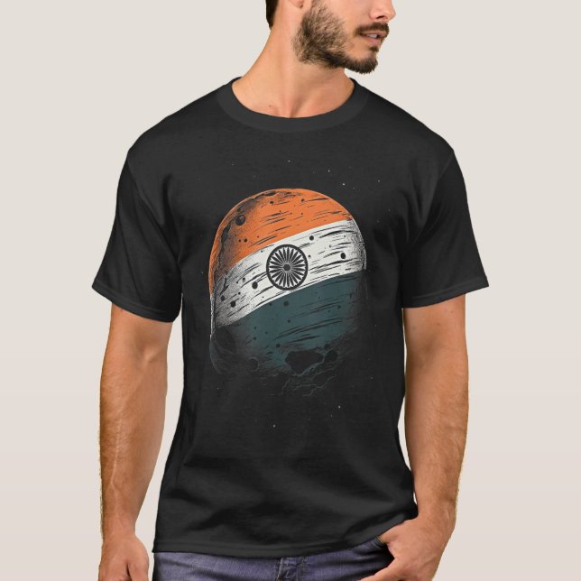 Camiseta Bandera India Luna Patriótica Orgullo Nacional de  (Anverso)