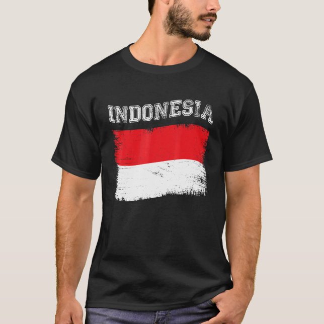 Camiseta Bandera indonesia destino de vacaciones turísticas (Anverso)