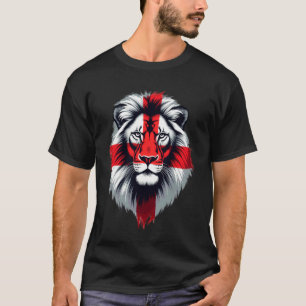 Camiseta Bandera inglesa de San Jorge Cara de León Inglater