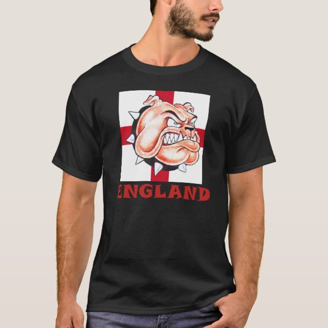 Camiseta Bandera inglesa INGLATERRA del bulldog y del St (Anverso)