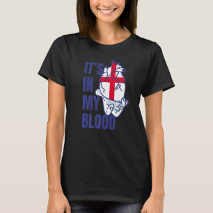Camiseta Bandera inglesa venas de sangre del corazón manos 