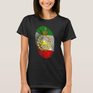 Camiseta Bandera iraní con corona Pahlavi y huella dactilar