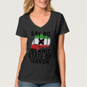 Camiseta Bandera iraní DI NO A LA REPÚBLICA ISLÁMICA Iraní 