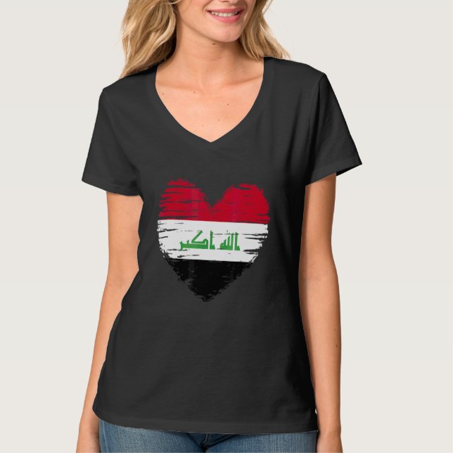 Camiseta Bandera iraquí de corazón (Anverso)
