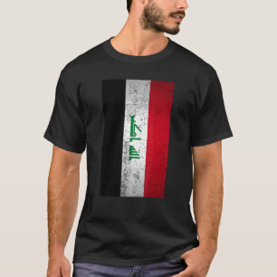Camiseta Bandera iraquí ondulada retro Medio Oriente árabe 
