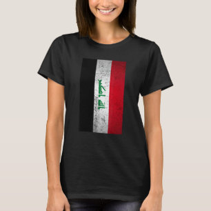 Camiseta Bandera iraquí ondulada retro Medio Oriente árabe 