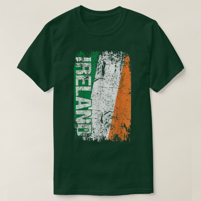 Camiseta Bandera IRELAND Vintage Retro Irlandés  (Diseño del anverso)