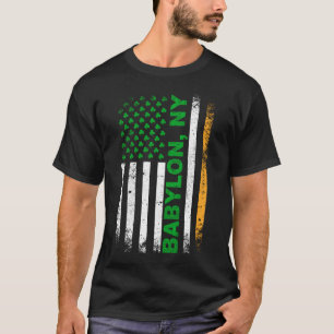 Camiseta Bandera irlandesa americana Babylon, NY