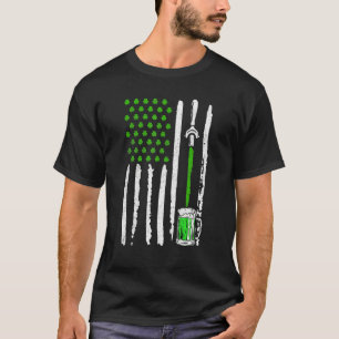 Camiseta Bandera irlandesa americana cerveza de barril tréb