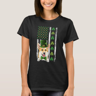 Camiseta Bandera irlandesa americana Irlanda Corgi vintage