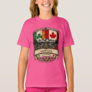 Camiseta Bandera irlandesa canadiense personalizada Ciudad