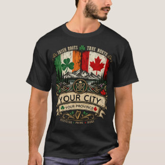 Camiseta Bandera irlandesa canadiense personalizada Ciudad