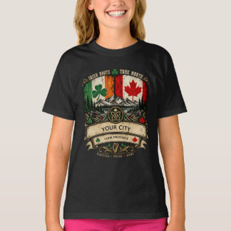 Camiseta Bandera irlandesa canadiense personalizada Ciudad