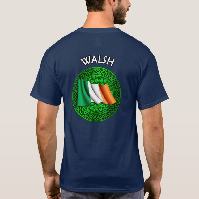 Camiseta Bandera Irlandesa Clover Celtic Knot - Walsh (Reverso)