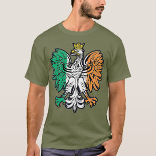Camiseta Bandera irlandesa colorea orgullo de águila polaca
