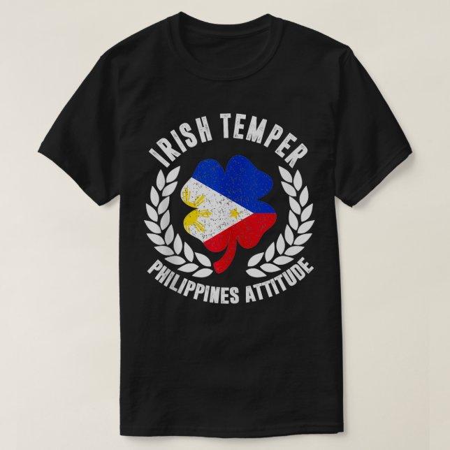 Camiseta Bandera irlandesa de actitud de Temper Filipinas S (Diseño del anverso)