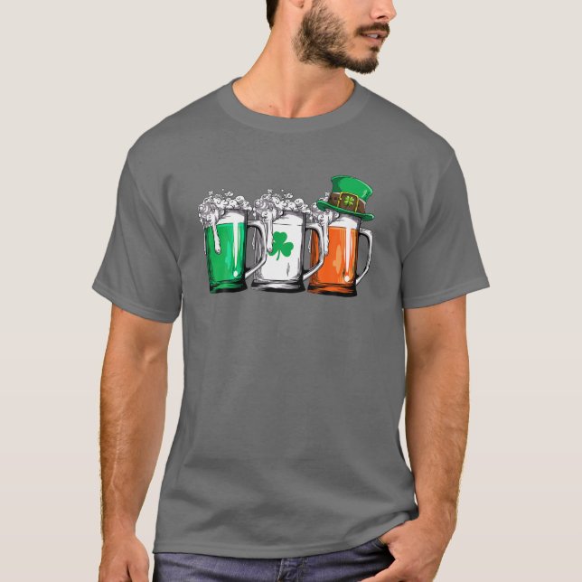 Camiseta Bandera irlandesa de cerveza St Patrick Day Beer L (Anverso)