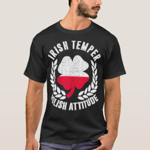 Camiseta Bandera irlandesa de la actitud de Temper polaco S