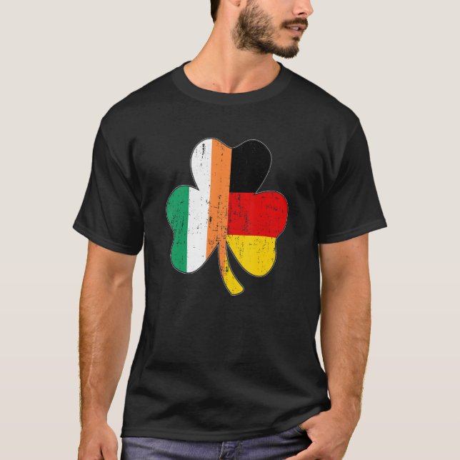 Camiseta Bandera irlandesa de la hoja de shamrock para St P (Anverso)