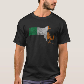 Camiseta Bandera irlandesa de Massachusetts St Patrick Day 