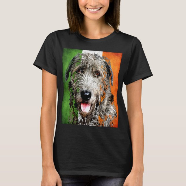 Camiseta Bandera irlandesa de Wolfhound Erin go Bragh T-Shi (Anverso)