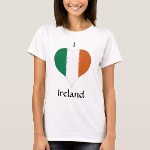 Camiseta Bandera irlandesa del corazón