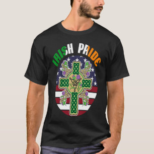 Camiseta Bandera irlandesa del Orgullo con bandera y cruz c