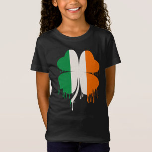 Camiseta Bandera irlandesa del trébol de cuatro hojas