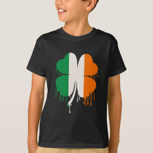 Camiseta Bandera irlandesa del trébol de cuatro hojas