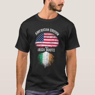 Camiseta Bandera irlandesa estadounidense cultivó raíces en
