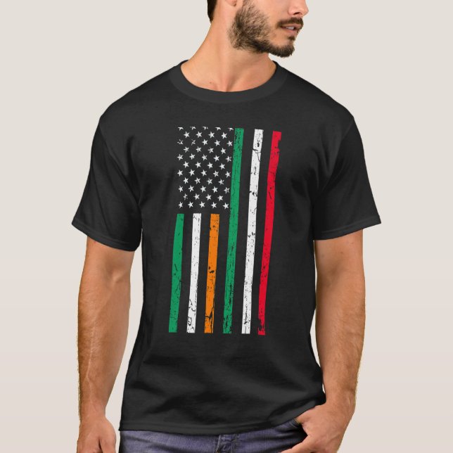 Camiseta Bandera irlandesa estadounidense Irlanda Italia Or (Anverso)
