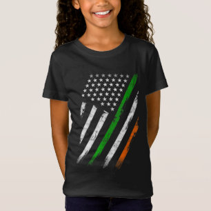 Camiseta Bandera irlandesa estadounidense Lucky St Patrick