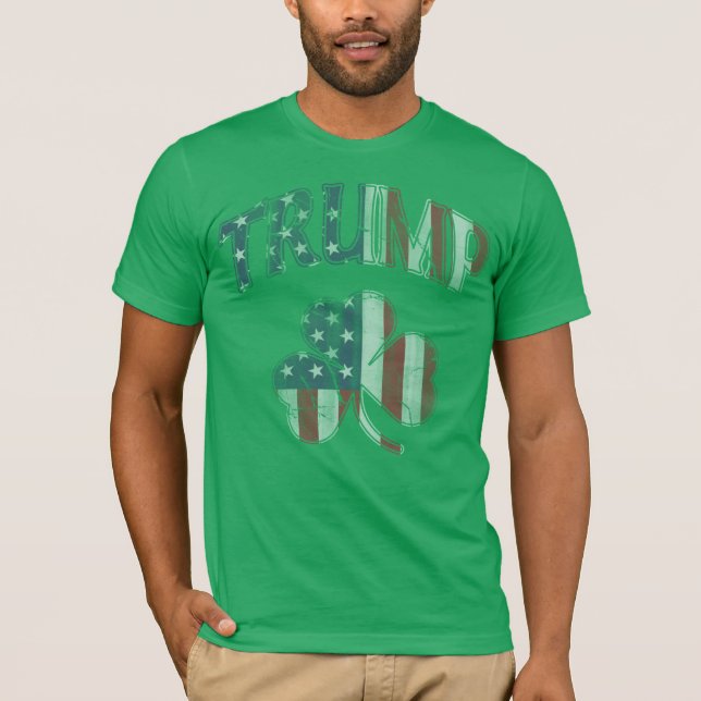 Camiseta Bandera irlandesa estadounidense Trump 2016 Shamro (Anverso)