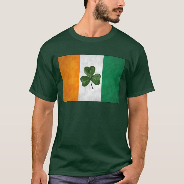 Camiseta Bandera irlandesa Lucky Shamrock (Anverso)