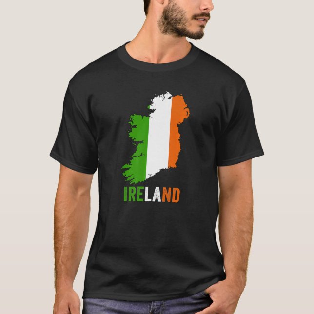 Camiseta Bandera irlandesa me encanta mapa del orgullo de I (Anverso)