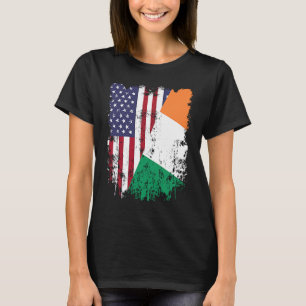 Camiseta Bandera irlandesa media estadounidense
