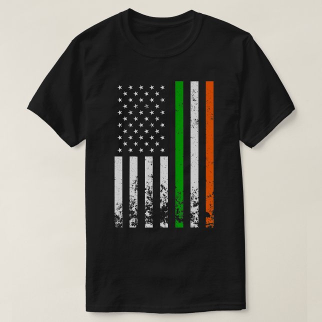 Camiseta Bandera irlandesa norteamericana Bandera irlandesa (Diseño del anverso)