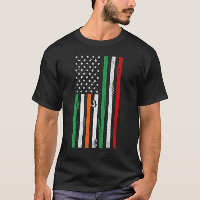 Camiseta Bandera irlandesa norteamericana de Italia Patrick (Anverso)
