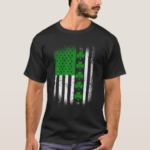 Camiseta Bandera irlandesa norteamericana Lucky Shamrock St